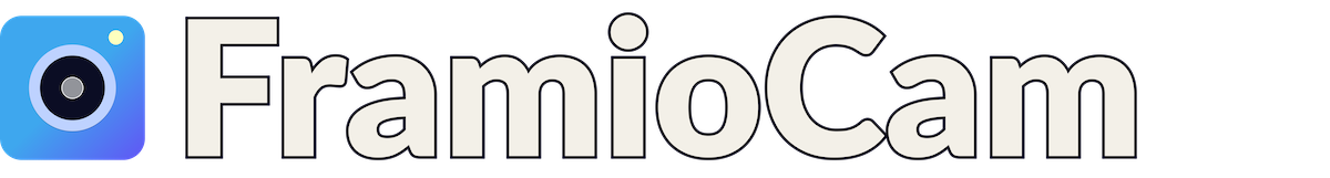 FramioCam logo with light lettering